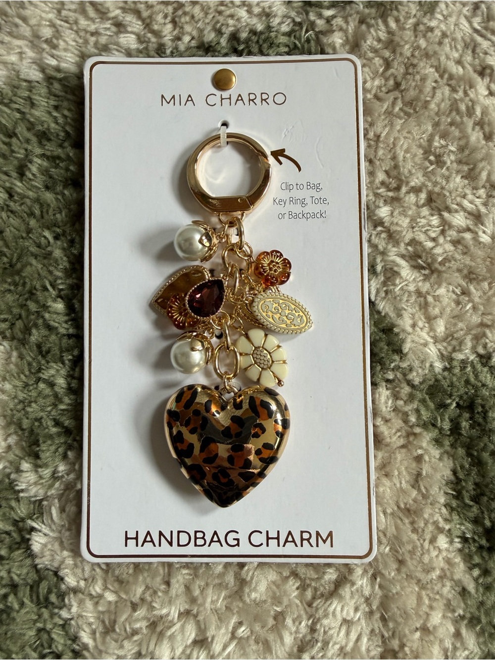 Leopard and Gold Handbag Charm